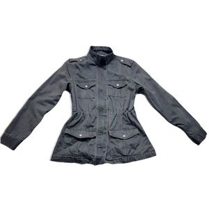 Levis San Francisco Denim Full Zip Snap Jacket Womens Charcoal Size Medium